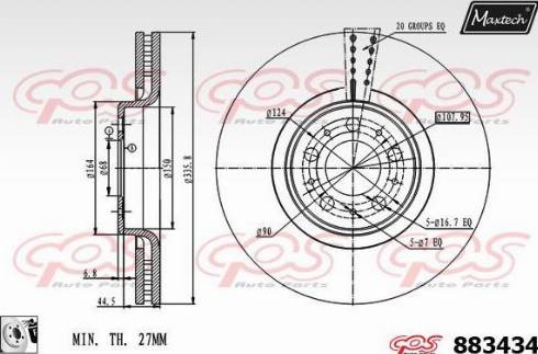 Maxtech 883434.0080 - Kočioni disk www.molydon.hr