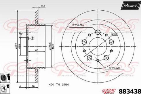 Maxtech 883438.6060 - Kočioni disk www.molydon.hr