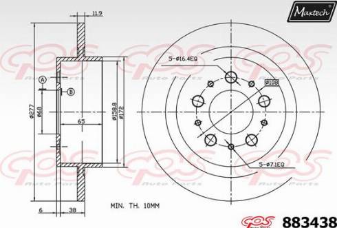 Maxtech 883438.0000 - Kočioni disk www.molydon.hr