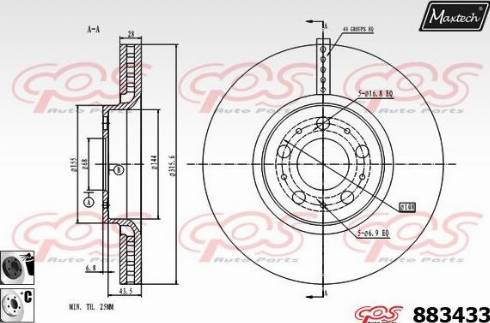 Maxtech 883433.6060 - Kočioni disk www.molydon.hr