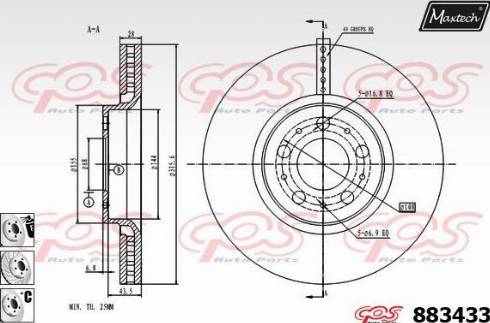 Maxtech 883433.6880 - Kočioni disk www.molydon.hr