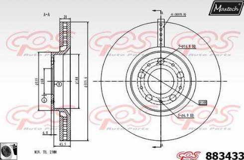 Maxtech 883433.0060 - Kočioni disk www.molydon.hr