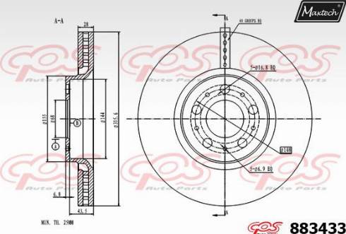 Maxtech 883433.0000 - Kočioni disk www.molydon.hr