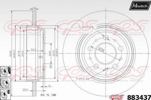 Maxtech 883437.6880 - Kočioni disk www.molydon.hr