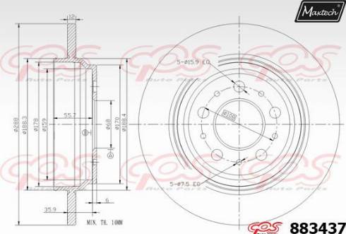 Maxtech 883437.0000 - Kočioni disk www.molydon.hr