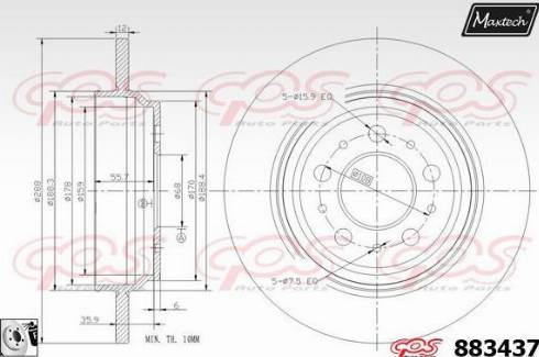 Maxtech 883437.0080 - Kočioni disk www.molydon.hr