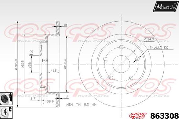 Maxtech 883437 - Kočioni disk www.molydon.hr