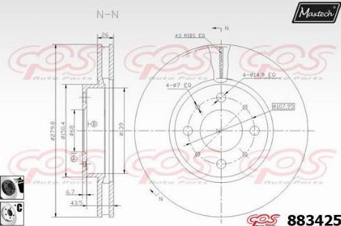 Maxtech 883425.6060 - Kočioni disk www.molydon.hr