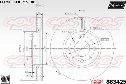 Maxtech 883425.0060 - Kočioni disk www.molydon.hr