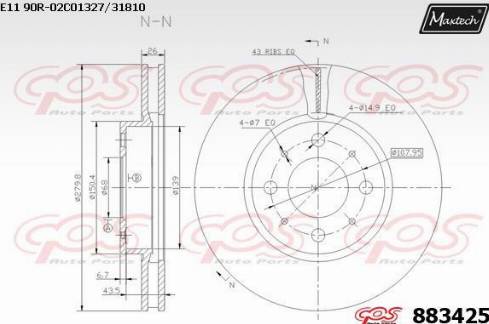 Maxtech 883425.0000 - Kočioni disk www.molydon.hr