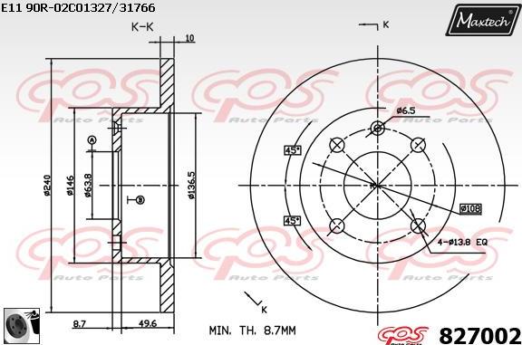 Maxtech 883425 - Kočioni disk www.molydon.hr