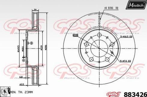 Maxtech 883426.0080 - Kočioni disk www.molydon.hr