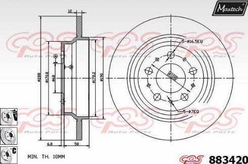 Maxtech 883420.6980 - Kočioni disk www.molydon.hr