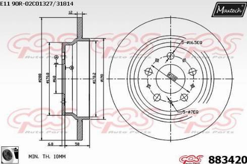 Maxtech 883420.0060 - Kočioni disk www.molydon.hr