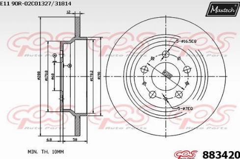 Maxtech 883420.0000 - Kočioni disk www.molydon.hr