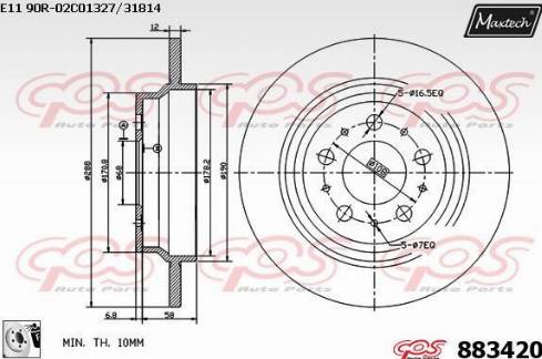 Maxtech 883420.0080 - Kočioni disk www.molydon.hr