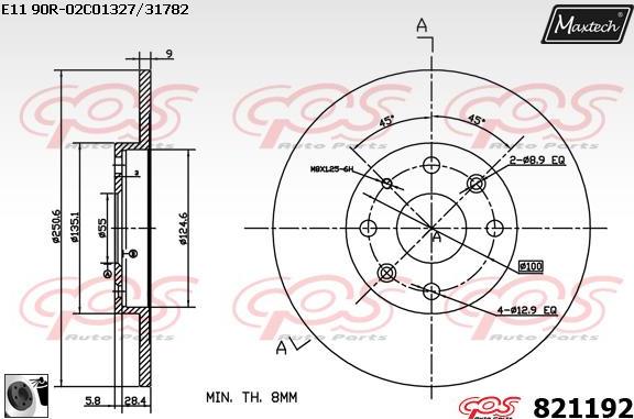 Maxtech 883420 - Kočioni disk www.molydon.hr