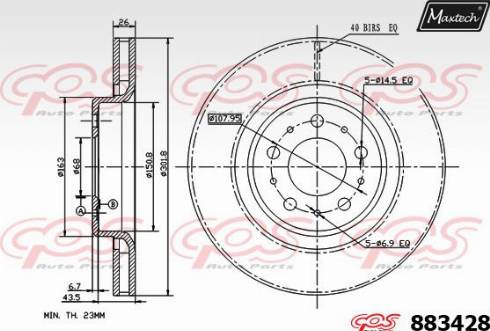 Maxtech 883428.0000 - Kočioni disk www.molydon.hr