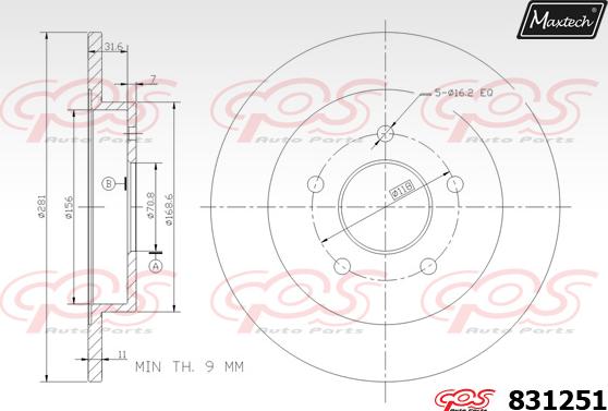 Maxtech 883005 - Kočioni disk www.molydon.hr