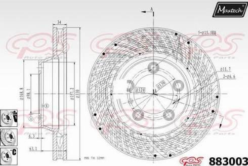 Maxtech 883003.6980 - Kočioni disk www.molydon.hr