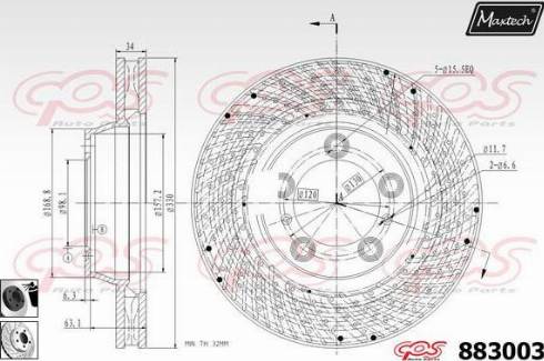 Maxtech 883003.0360 - Kočioni disk www.molydon.hr