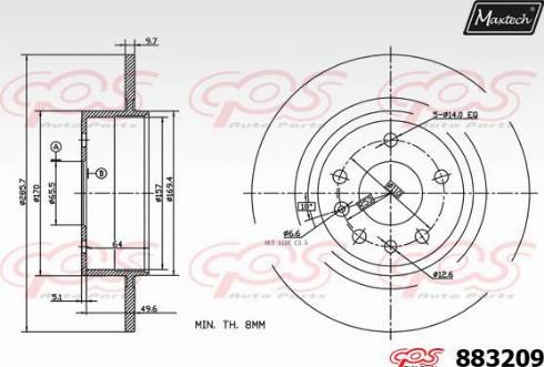 Maxtech 883209.0000 - Kočioni disk www.molydon.hr