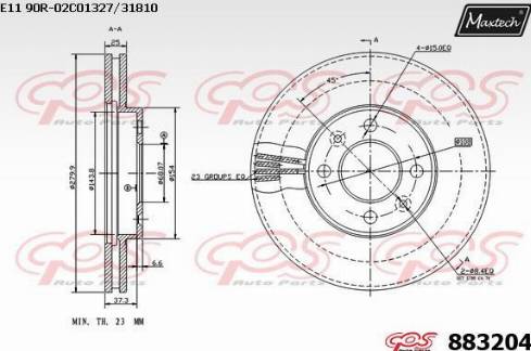 Maxtech 883204.0000 - Kočioni disk www.molydon.hr