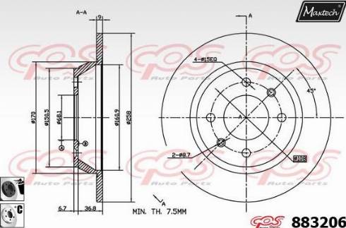 Maxtech 883206.6060 - Kočioni disk www.molydon.hr