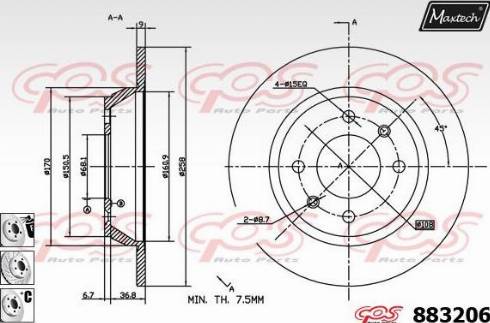 Maxtech 883206.6880 - Kočioni disk www.molydon.hr