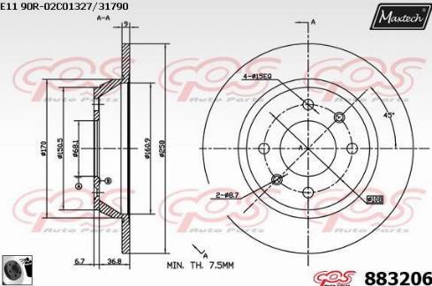 Maxtech 883206.0060 - Kočioni disk www.molydon.hr