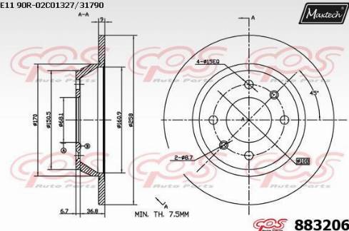 Maxtech 883206.0000 - Kočioni disk www.molydon.hr