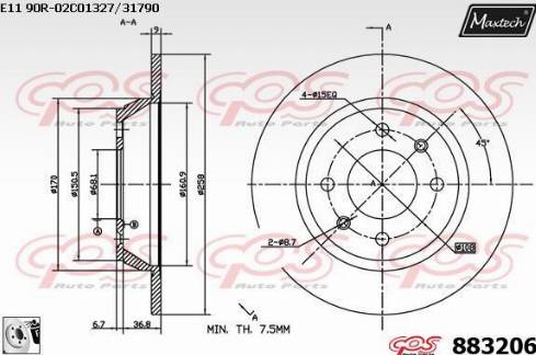 Maxtech 883206.0080 - Kočioni disk www.molydon.hr