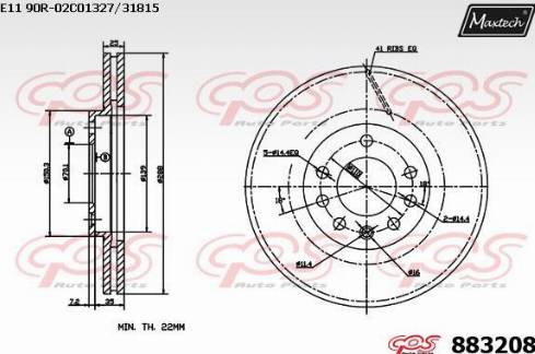 Maxtech 883208.0000 - Kočioni disk www.molydon.hr