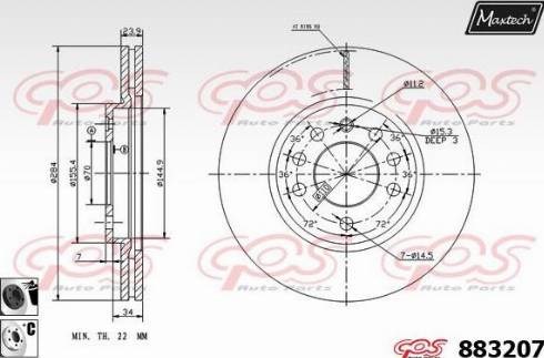 Maxtech 883207.6060 - Kočioni disk www.molydon.hr