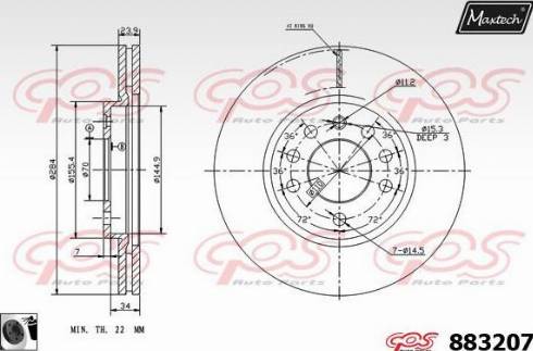 Maxtech 883207.0060 - Kočioni disk www.molydon.hr