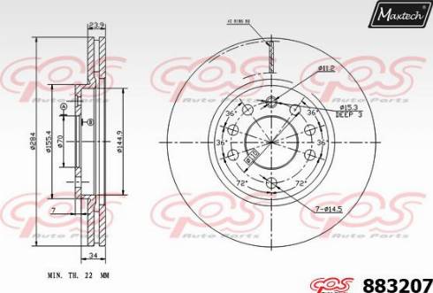 Maxtech 883207.0000 - Kočioni disk www.molydon.hr