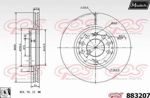 Maxtech 883207.0080 - Kočioni disk www.molydon.hr