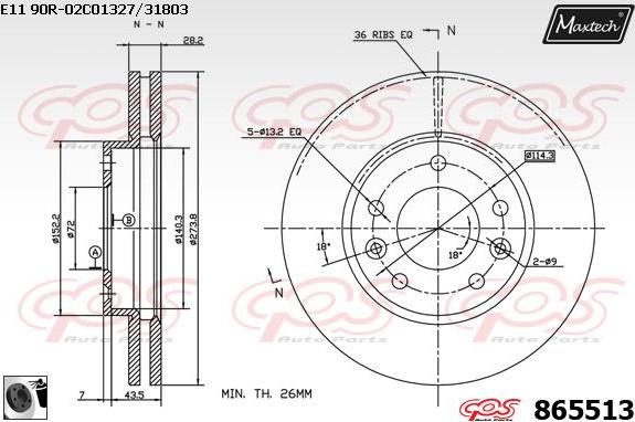 Maxtech 883207 - Kočioni disk www.molydon.hr