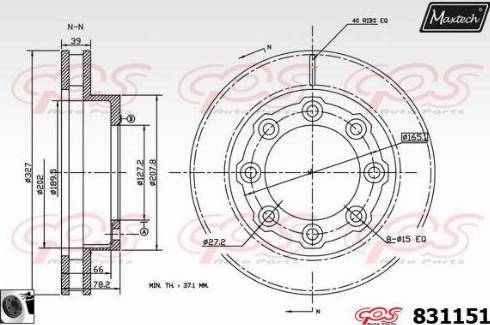 Maxtech 831151.0060 - Kočioni disk www.molydon.hr