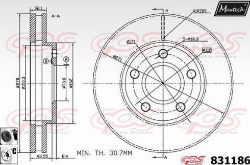 Maxtech 831186.6060 - Kočioni disk www.molydon.hr