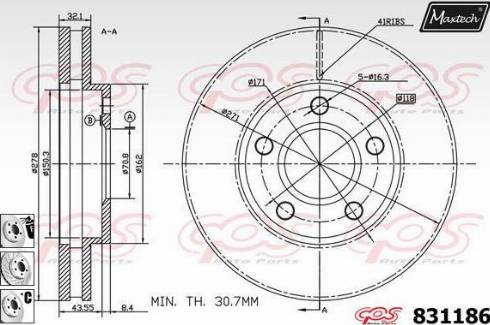 Maxtech 831186.6880 - Kočioni disk www.molydon.hr