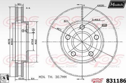 Maxtech 831186.0080 - Kočioni disk www.molydon.hr