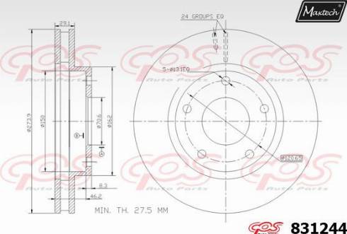 Maxtech 831244.0000 - Kočioni disk www.molydon.hr