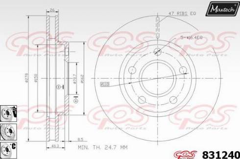 Maxtech 831240.6880 - Kočioni disk www.molydon.hr