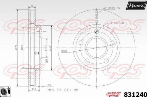 Maxtech 831240.0060 - Kočioni disk www.molydon.hr