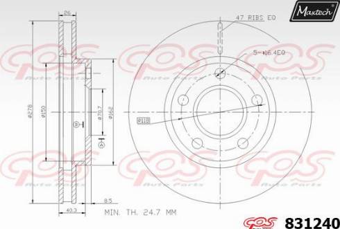 Maxtech 831240.0000 - Kočioni disk www.molydon.hr