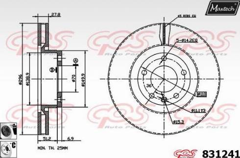 Maxtech 831241.6060 - Kočioni disk www.molydon.hr