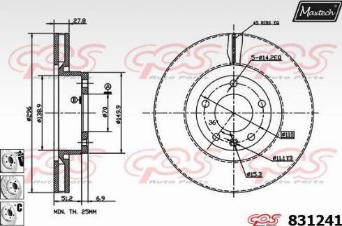 Maxtech 831241.6980 - Kočioni disk www.molydon.hr