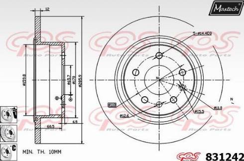 Maxtech 831242.6880 - Kočioni disk www.molydon.hr