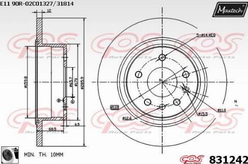 Maxtech 831242.0060 - Kočioni disk www.molydon.hr